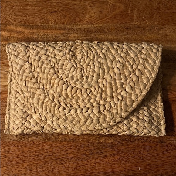 Anthropologie Woven Tan Clutch - Picture 2 of 5